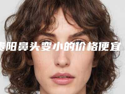 贵阳鼻头变小的价格便宜-贵阳鼻头变小的具体费用